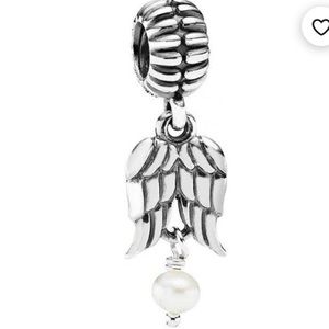 Pandora - Angel Wing with Pearl Dangling Charm